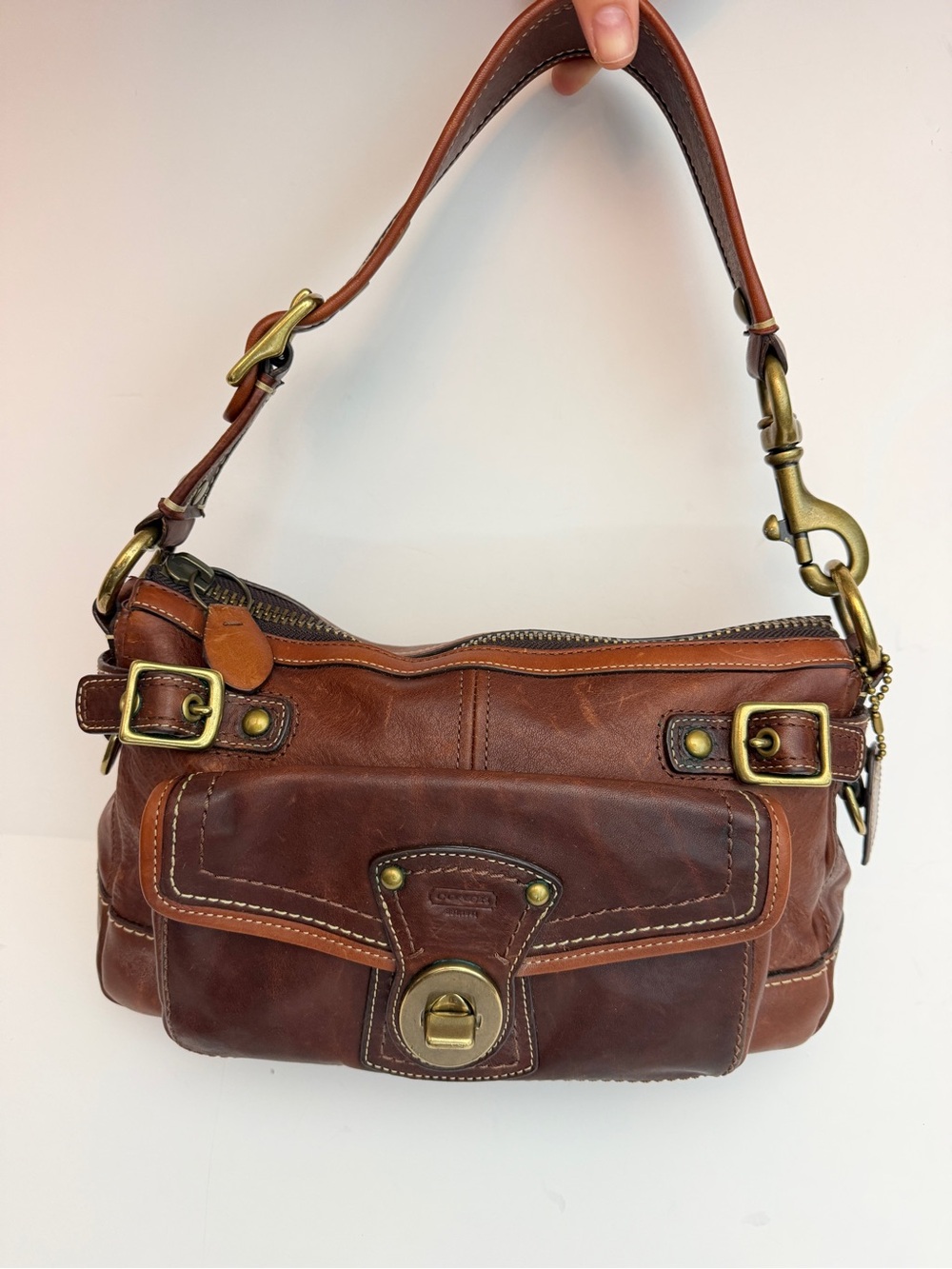 Vintage Coach Y2K 65th Anniversary
Legacy Leigh Whiskey Leather Shoulder Bag